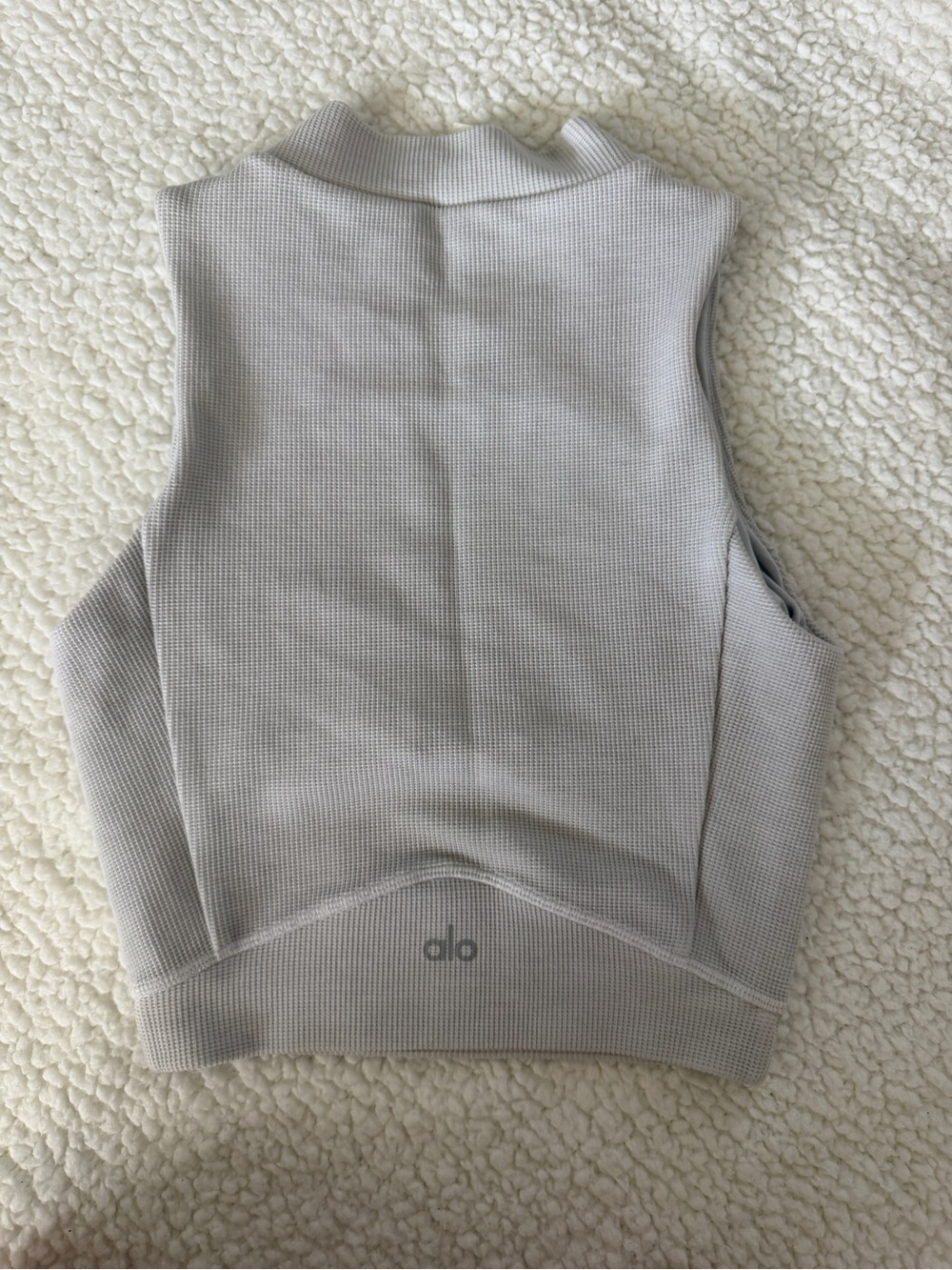 Alo Yoga Light Gray Ribbed Crop Tank
